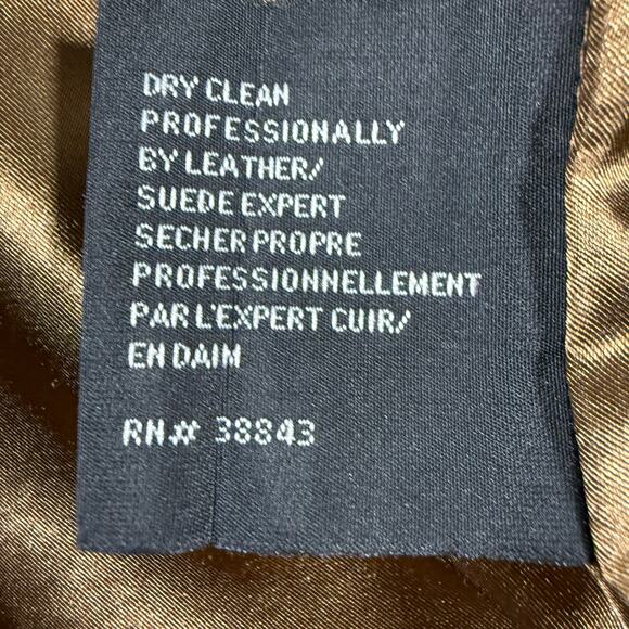 Via Spiga 100% Lamb Leather Jacket Women’s L Brown Gold Zip Moto Style - Picture 6 of 8